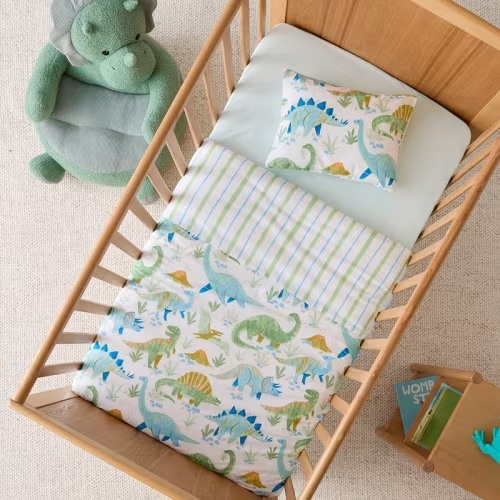 Adairs Kids - Dinosaur Habitat White Cot Quilt Cover Set | Adairs