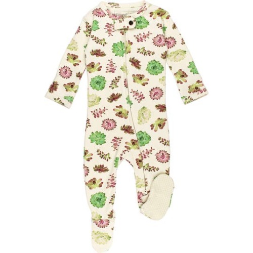Print Organic Cotton Two-Way Zip Footie, 3-6m (12-16 lbs)