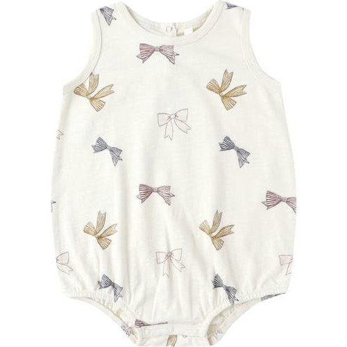 Bows Print Cotton Bubble Romper, 0-3M