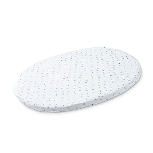 Stokke Sleepi Mini Fitted Sheet by Pehr, Grey Dotty - Soft, 100% Organic Fitted Sheets - Made for Oval Sleepi Mini Mattress - Safe Sleeping - Available in Playful Patterns