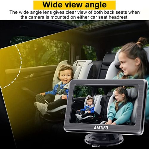 Baby Car Camera HD 1080P Monitor Kit Clear Night Vision Rear Facing Seat Infant Mirror Safety System AMTIFO A3