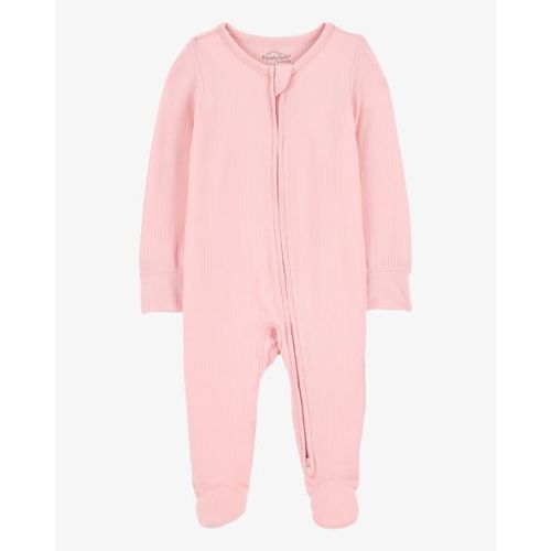 Baby Girl Solid 2-Way Zip PurelySoft Sleep & Play Pajamas - Pink - Carter's | Carter's