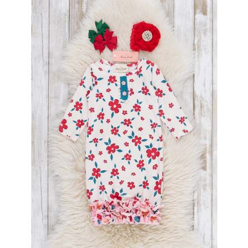 Cozy Holiday Moments Ruffle Knot Gown