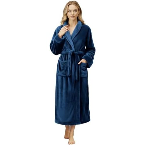 NY Threads Premium Womens Robe, Plush Fleece Long Bath Robe for Women, Fluffy Soft Women's Bathrobe