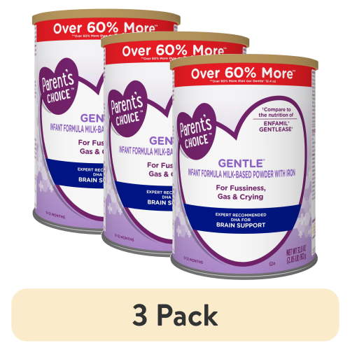 (3 pack) Parent's Choice Gentle Infant Formula Powder with Iron; for Fussiness, Gas and Crying, 932 Gram
