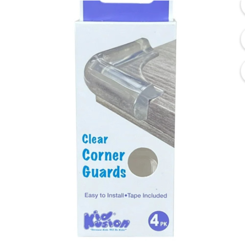 (3 pack) Kidkusion Clear Corner Guards for Sharp Corners of Tables, Furniture, 4 CT, Clear, Toddler