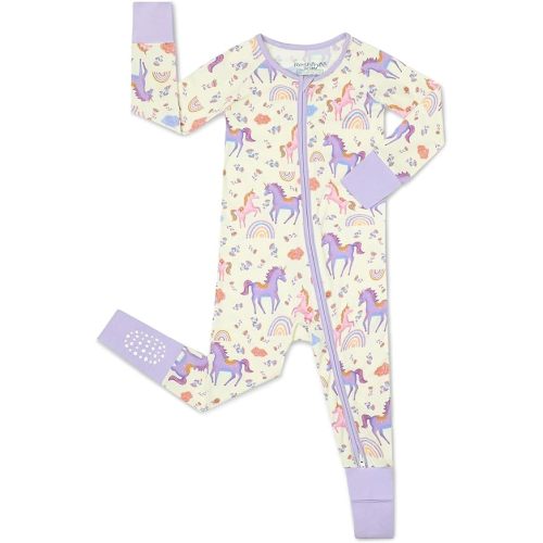 Viscose Derived from Bamboo Baby Footie Pajamas Convertible Newborn Sleeper for Baby Girl Zipper Onesie 0-24M
