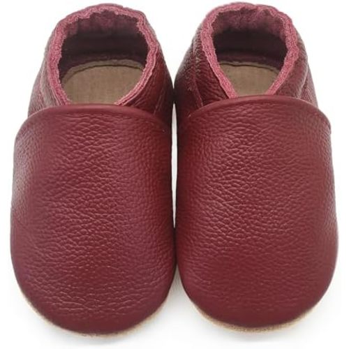 Genuine Leather Baby Booties Soft Sole Toddler Walking Shoes Flexible&Breathable Baby Slippers for First Walkers Boys Girls