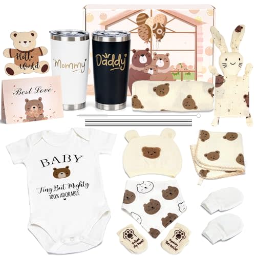 16pcs Gender Reveal Gift, Baby Shower Gifts and Pregnancy Gift for New Parents, New Mom Care Package, First Time Moms Gift Box, New Mom Gift for Expecting Mom, Baby Welcome Box, Newborn Gift Set