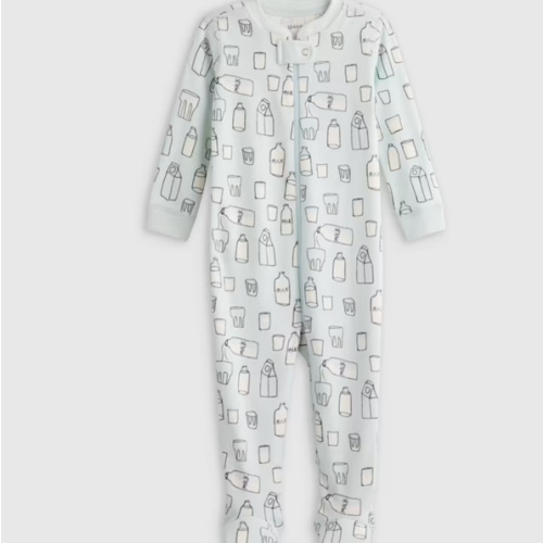 100% Organic Cotton Footie Pajama in Milk