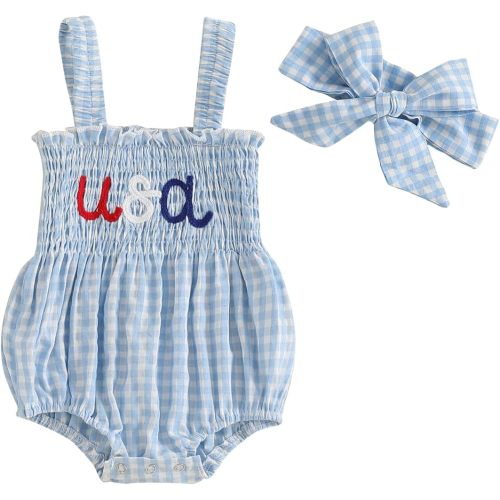 Kuriozud Valentines Day Outfit Baby Girl Bubble Romper Spaghetti Strap Onesie My First/1st Valentines Day Clothes Clothing