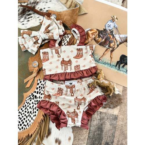 Saddle UP Ruffle Two Piece Swimsuit (Minis) – theFRINGEDpineapple