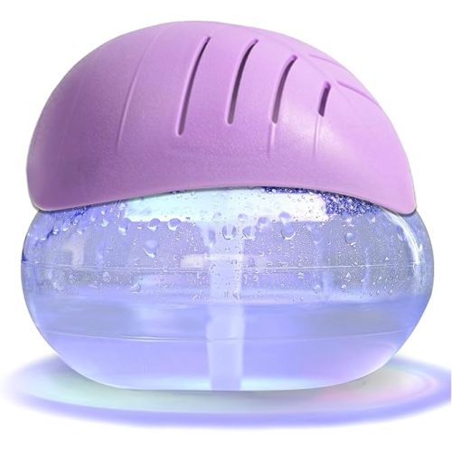 Air freshener (Purple) - for Home, Bedroom and Office - Essential Oil Aroma Diffuser with LED Coloured Night Light with Soothing Water Flow Sound - Water Filtered air Purifier for Pets and Smokers.