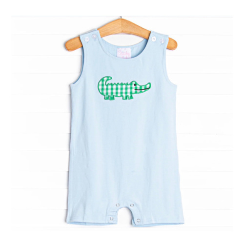 Gary The Gator Applique Romper, Blue – Stitchy Fish