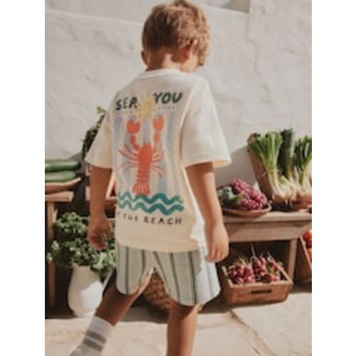 Buy Ecru Sea You At The Beach Short Sleeve Back Print T-Shirt and Shorts Set (3mths-7yrs) from Next USA