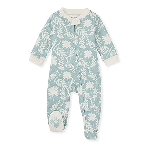 Burt's Bees Baby Boys' Sleep and Play PJs, 100% Organic Cotton One-Piece Romper Jumpsuit Zip Front Pajamas