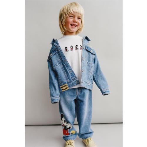 MICKEY MOUSE © DISNEY BAGGY JEANS - Mid-blue | ZARA United States