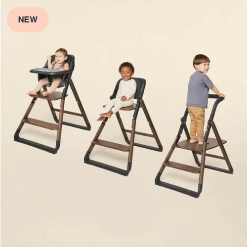 Ergobaby 3-In-1 Evolve High Chair: Dark Wood with Tower
