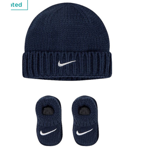 Newborn Baby Nike Knit Hat and Booties 2-Piece Set