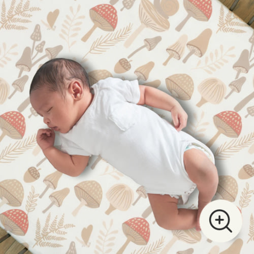 Mushroom Meadow Organic Cotton Crib Sheet