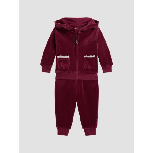 Polo Ralph Lauren Baby Girl's Velour Lace-Trimmed Sweatsuit | Saks Fifth Avenue