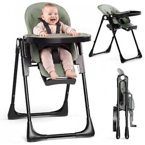 3-in-1 Portable High Chairs for Babies and Toddlers, Sage Green
