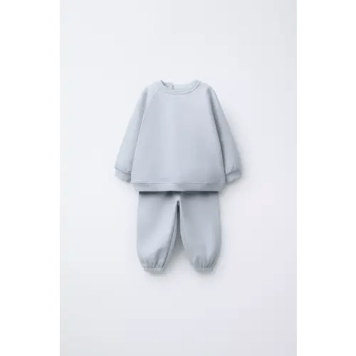 BASIC SWEATSHIRT AND JOGGER PANTS SET - Pastel blue | ZARA United States