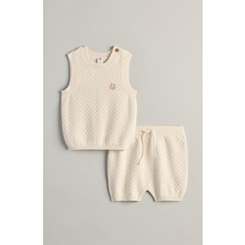 Cotton Knit Sweater Tank & Shorts Set