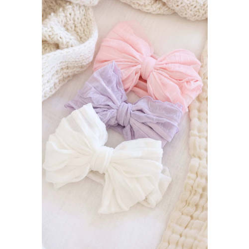 Large Ruffle Knit Bow in Brights | Caden Lane