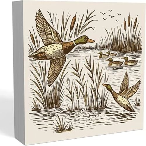 Woodland Mallard Ducks Decor for Nursery Boys Girls Room 5 x 5 inches