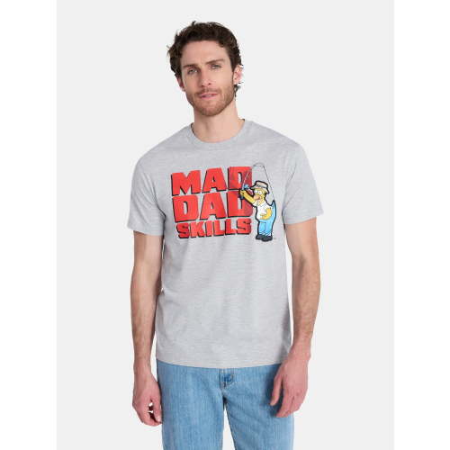The Simpsons, Men's & Big Men's Father's Day Graphic Tee, Mad Dad, Sizes XS-5XL