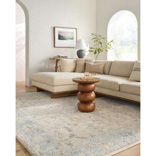 allen + roth with STAINMASTER Himalayan Dream 8 x 10 (ft) Loomed Polyester/Polypropylene Blue Rectangular Indoor Medallion Oriental Hose Washable Pet Friendly Area rug