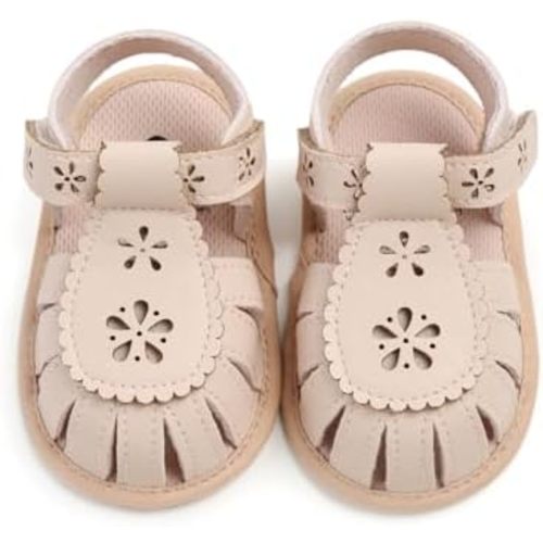 Ohwawadi Baby Boys Girls Sandals Soft Sole Summer Infant Wedding Dress Flat Shoes Beach Sandal Newborn Crib Shoes First Walkers