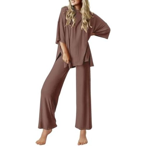 Ekouaer Lounge Sets for Women Soft Comfy Pajama Set 2 Piece Outfits