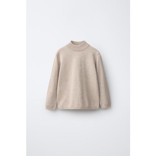 MOCK NECK KNIT SWEATER - Light beige | ZARA Canada