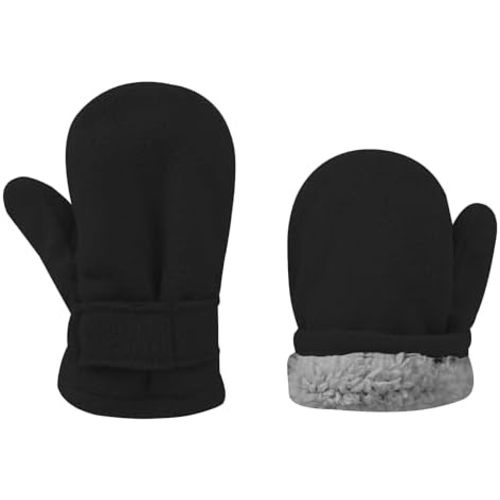 UTTPLL Toddler Mittens Unisex Sherpa Lined Fleece Gloves Winter Warm Easy-On Kids Winter Outdoor Mittens for Baby Boys Girls
