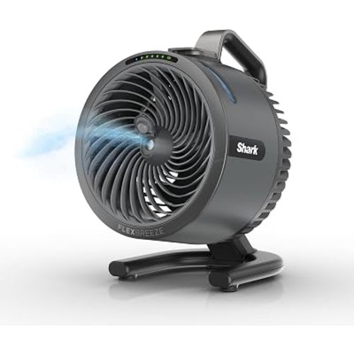 All-New Shark FlexBreeze HydroGo Pro Fan, Indoor & Outdoor Powerful Cooling Fan with Dry-Touch Mist, Portable Cordless & Corded, Long Battery Runtime, 5 Speeds, Graphite, FA056 (2026 Release) 