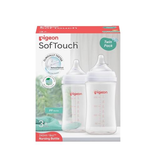 SOFTOUCH BPP Nursing Bottle PP 240ML Twin Pack Log : Amazon.com.au: Baby