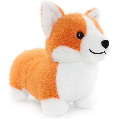 Corgi Plush Toy, 12 Inch Cute Stuffed Animal, Soft Kawaii Dog Pillow, Realistic Welsh Corgi Puppy, Gifts for Kids and Dog Lovers, Orange and White