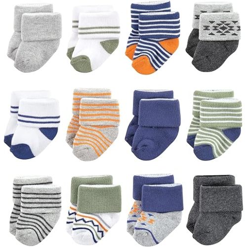 Luvable Friends Unisex Baby Newborn and Baby Terry Socks