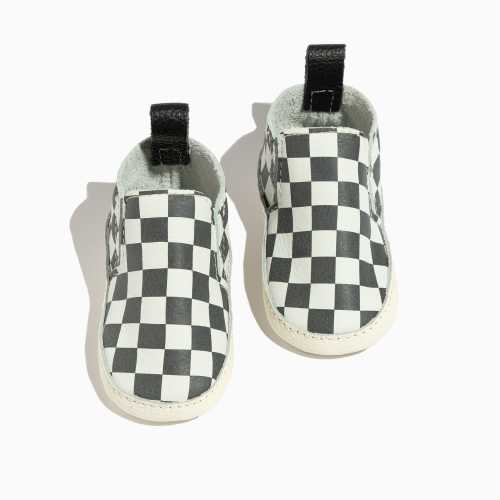 Ebony Check Slip On Baby Shoe