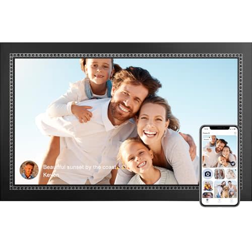 Digital Picture Frame 15.6 Inch Large Digital Photo Frame with 1920 * 1080 IPS Full HD Touchscreen, Humblestead 32GB WiFi Smart Frame Share Photos and Videos via AiMOR App, Wall Mountable