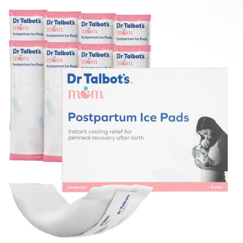 Dr. Talbot's Mom Postpartum Ice Pads for Pain Relief - 8-Pack - 2-in-1 Absorbent Postpartum Pads for Women After Birth