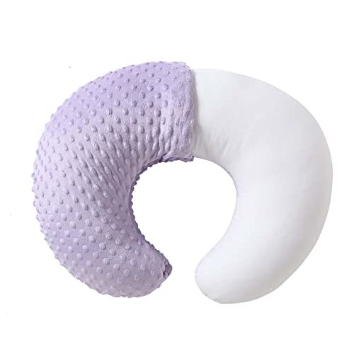QUENESS Nursing Pillow and Positioner, Breastfeeding, Bottle Feeding, Baby Sitting Support with Removable Ultra Soft Cover, Tummy Time Support for Baby Boys and Girls (Orchid)
