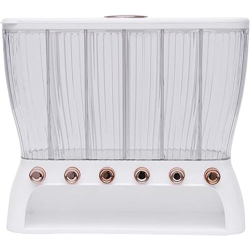 Dry Food Dispenser Wall Mounted 6 Grid Rice Dispenser Kitchen Storage