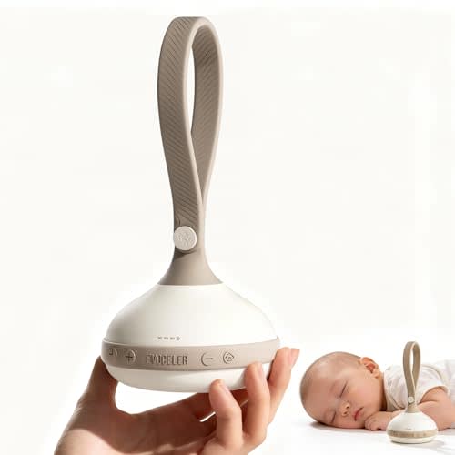 EVOCELER | Portable White Noise Sound Machine for Babies and Kids | Auto Cry Detection | 9 Soothing Sounds | Sleep Soother | Voice Recording | 15H Battery | Travel | Baby Registry Gift | Stroller Clip