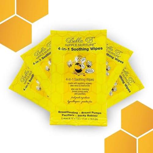 Amazon.com: BELLA B Nipple Nurture Breast Pump Wipes Bundle, 10 Packs (5 Count Each), 4-in-1 Soothing Wipes for Baby, Breast Pump Parts & Pacifiers, Cleanse Nipple Area | Hypoallergenic, Aloe Vera & Chamomile