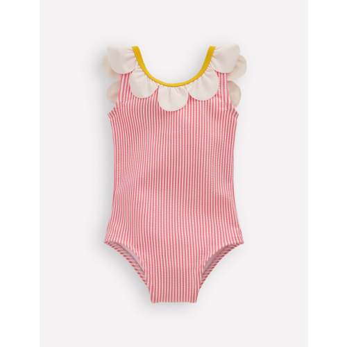 Novelty Swimsuit-Salmon Pink Flower