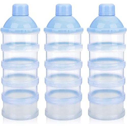 Accmor Formula Dispenser On The Go, 5 Compartments Stackable Formula Container for Travel, Baby Milk Powder Kids Snack Container, BPA Free
