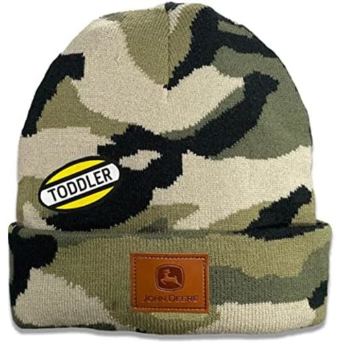 John Deere Toddler Size Acrylic Knit Beanie Stocking Caps Teal, Navy Blue, Orange, Brown, Camo, Storm Camo